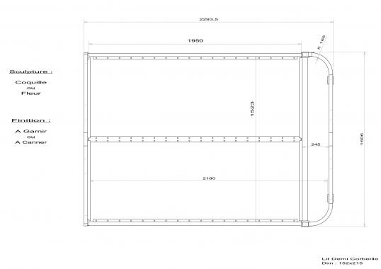 French Bed Frame - Demi-Corbeille